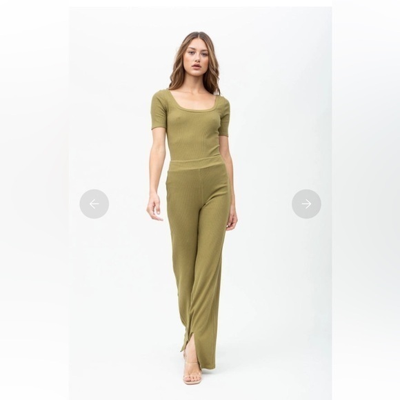 Anthropology Philanthropy Surrey flare pull on olive cotton blend pants - Picture 1 of 12